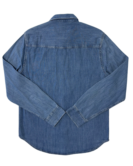 Zara Relaxed Fit Blue Denim Button-Up Shirt
