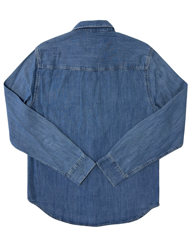 Zara Relaxed Fit Blue Denim Button-Up Shirt