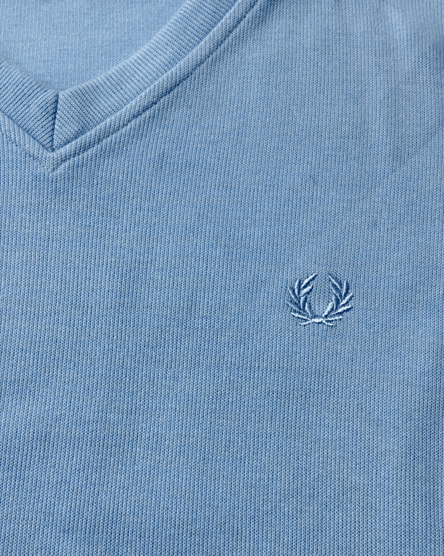 Fred Perry Sky Blue Pastel V-Neck Sweater