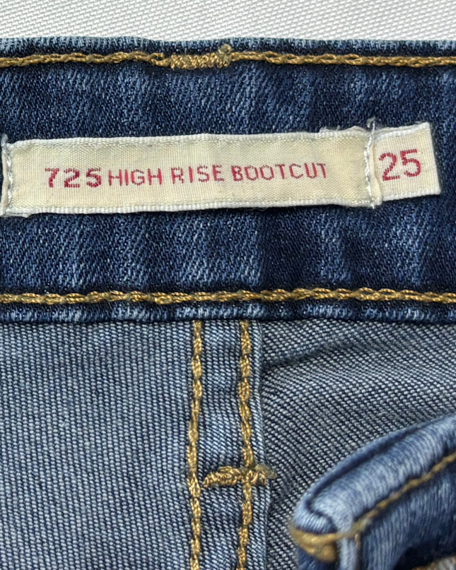 Levi's 725 High Rise Dark Wash Flare Denim Bootcut Jeans