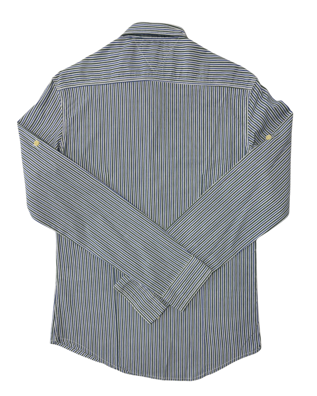 Tommy Hilfiger NY Fit Green & Blue Multi-Stripe Button-Down Shirt