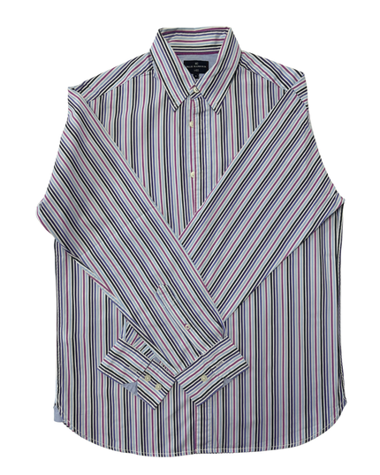 Blue Harbour by M&S Multicolor Vertical Stripe Crest Shirt - M