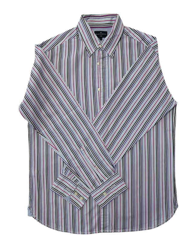 Blue Harbour by M&S Multicolor Vertical Stripe Crest Shirt - M