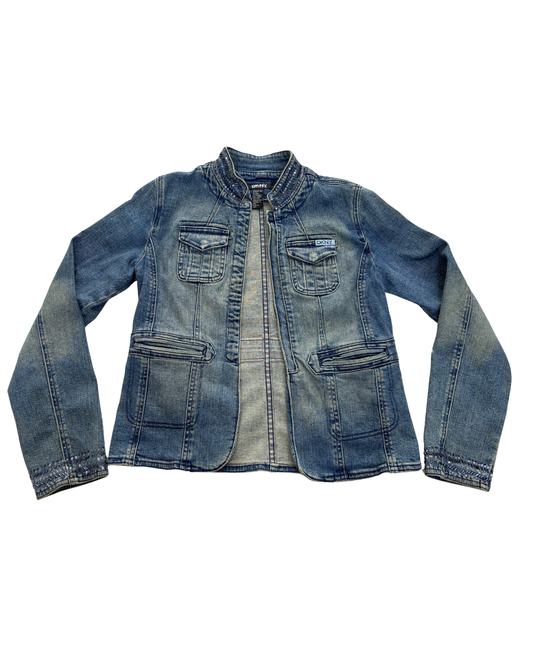 DKNY Faded Blue Utility Denim Jacket - XS