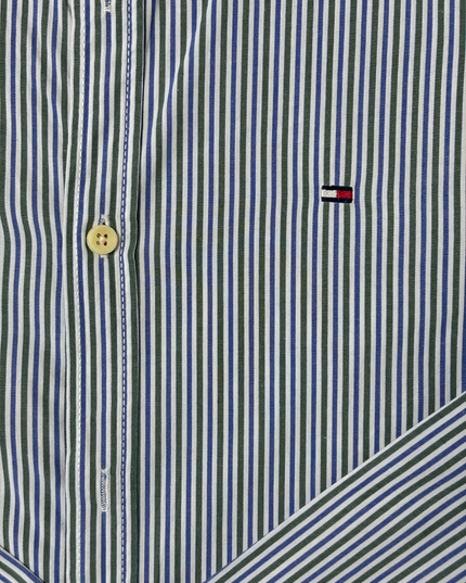 Tommy Hilfiger NY Fit Green & Blue Multi-Stripe Button-Down Shirt