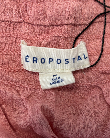 Aéropostale Blush Pink Lace-Panel Off-Shoulder Peasant Top