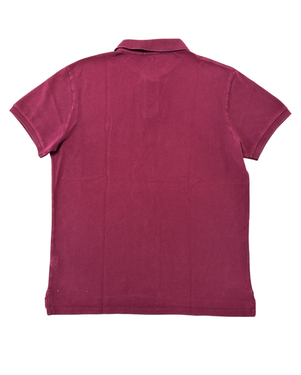 Ralph Lauren Slim Fit Burgundy Piqué Polo Shirt - L