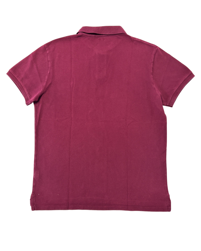 Ralph Lauren Slim Fit Burgundy Piqué Polo Shirt - L