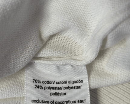Tommy Hilfiger White Turtleneck Cotton-Blend Sweater