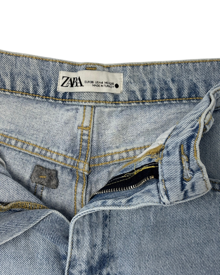 Zara Light Wash High Rise Vintage Fits Wide Leg Jeans - S | Waist: 28"