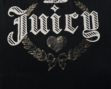 Juicy Couture Crest Logo Black Relaxed Fit Graphic T-Shirt