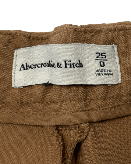 Abercrombie & Fitch Brown Tailored Pleated Wide Leg Trousers