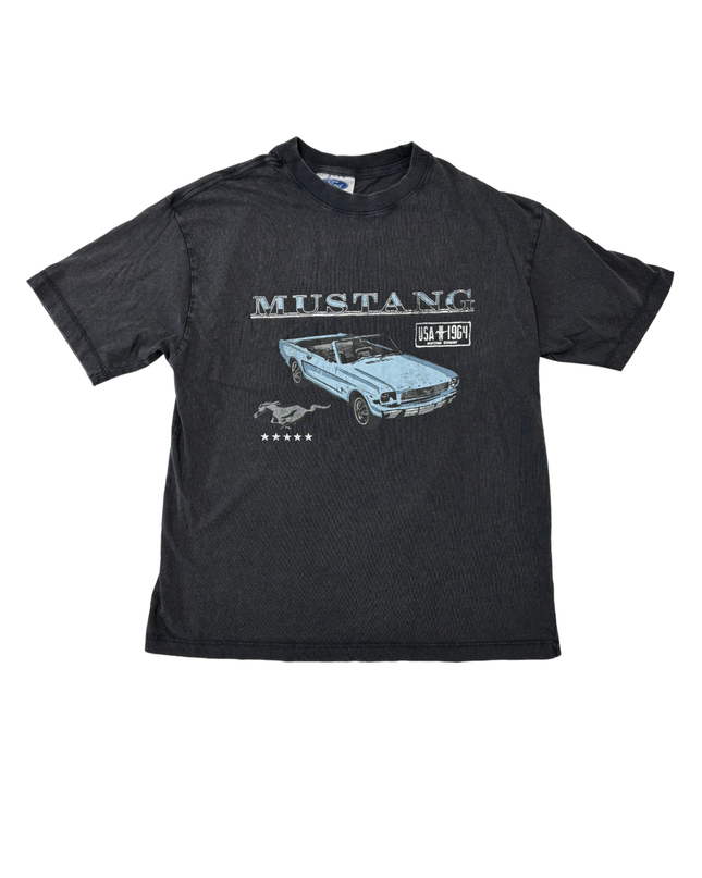 Cotton On x Ford Mustang 1964 Graphic Boxy Washed Black T-Shirt - M