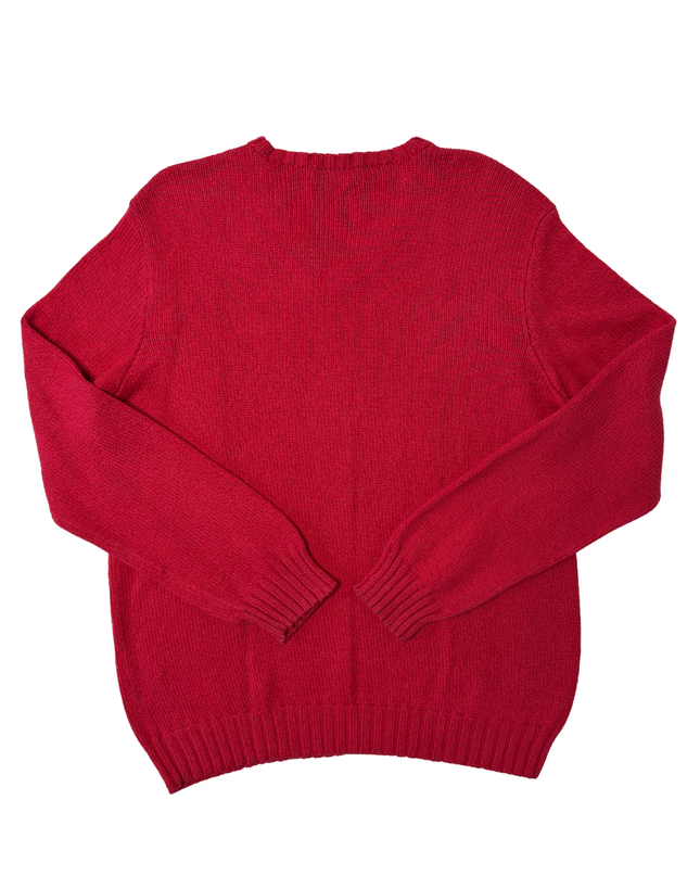 Ralph Lauren V-Neck Crimson Red Wool Sweater
