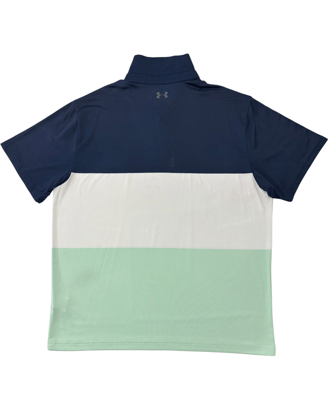 Under Armour The Playoff Polo Navy White Mint Color Block