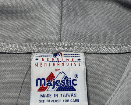 Majestic MLB Grey Button-Up Baseball Jersey