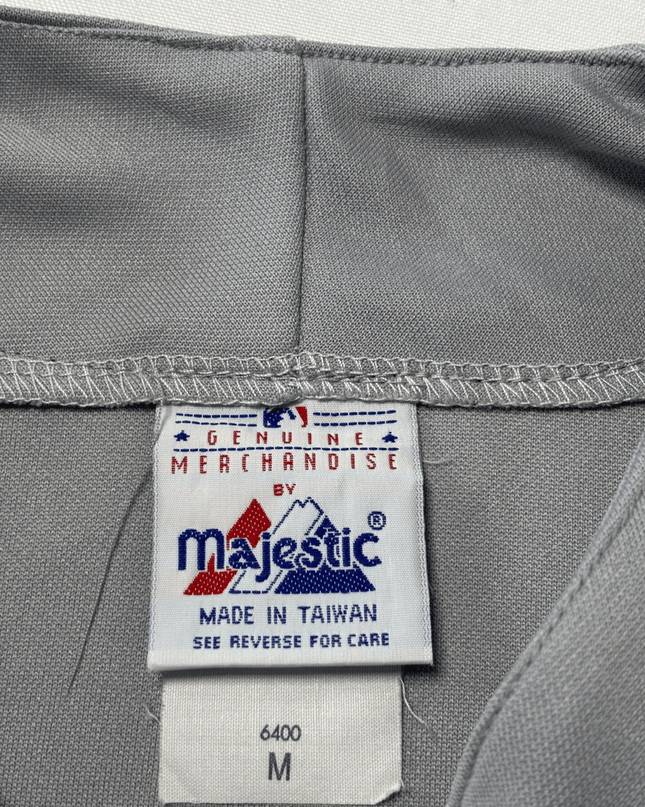 Majestic MLB Grey Button-Up Baseball Jersey