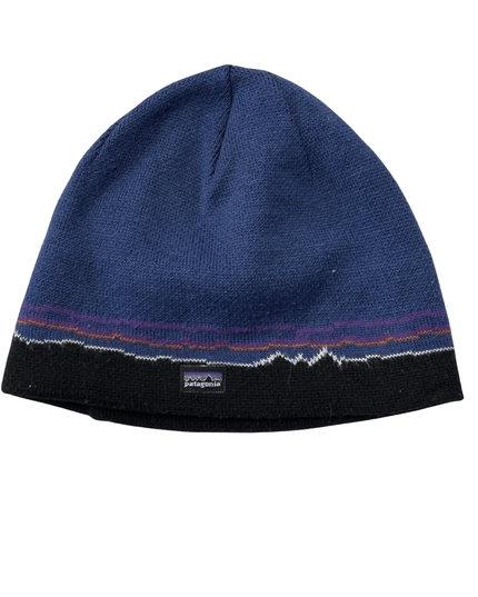 Patagonia Mountain Stripe Navy & Black Knit Beanie
