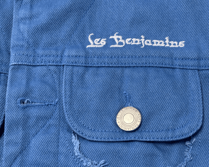 Les Benjamins Distressed Blue Denim Sleeveless Jacket