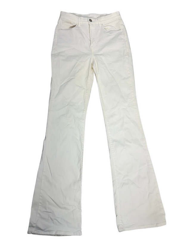 Massimo Dutti White High-Rise Flared Pants – Classic Chic - M
