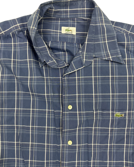 Lacoste Blue Plaid Short Sleeve Shirt - XXL