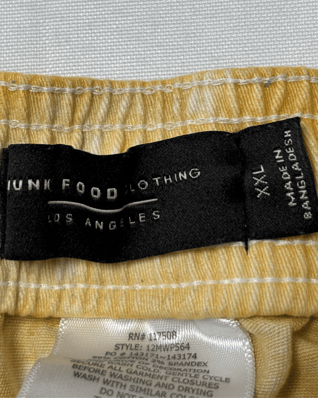 Junk Food Clothing Tie-Dye Yellow Grey Shorts