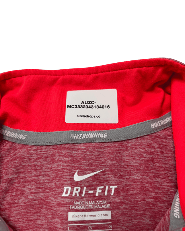 Nike Red Heather Dri-FIT Running 1/4 Zip Pullover