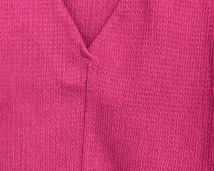 ZARA Pink Ribbed Short Sleeve Drawstring Hem V-Neck Crop Top