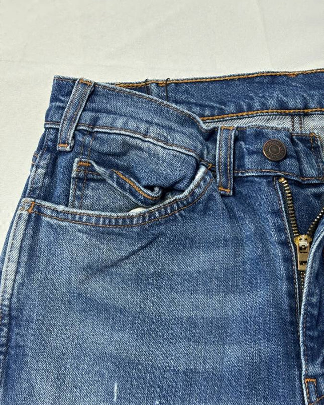 Levi's 505 C Orange Tab Distressed Denim Cutoff Shorts