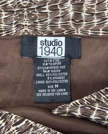 Studio 1940 Brown Abstract Animal Print Ruched Mini Dress - XS