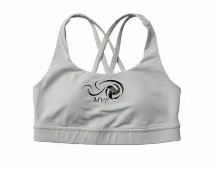 Lululemon White Strappy Back Volleyball Sports Bra