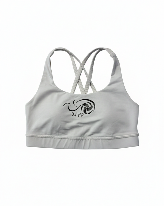 Lululemon White Strappy Back Volleyball Sports Bra