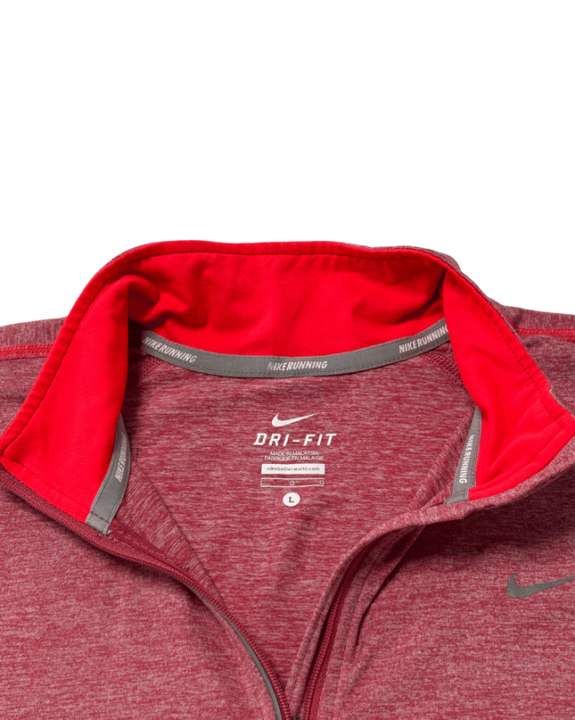 Nike Red Heather Dri-FIT Running 1/4 Zip Pullover