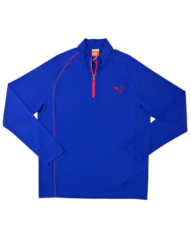 Puma Sportlifestyle Blue & Red Quarter-Zip Training Top