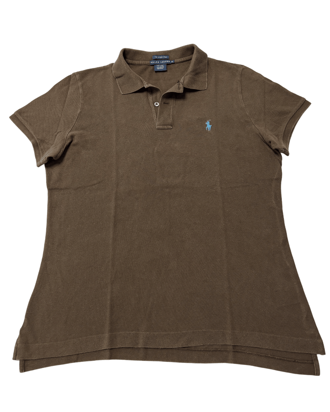 Ralph Lauren Skinny Fit Olive Green Piqué Polo Shirt