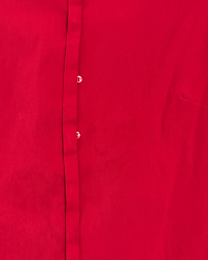 Christie & Jill Ruffle Trim Button-Up Red Blouse