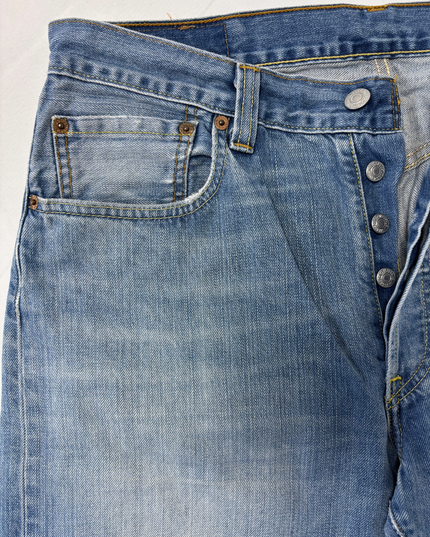 Levi’s 501 Light Wash Button-Fly Straight Fit Denim Jeans