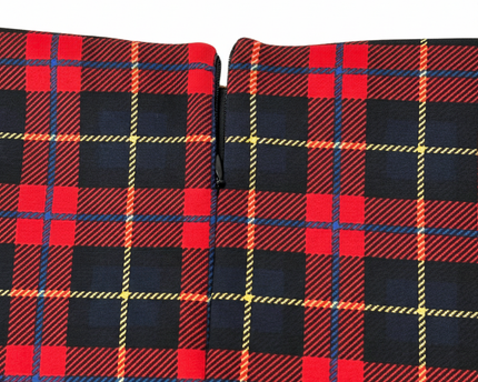 Zara Red Plaid Ruffle Hem Mini Skirt
