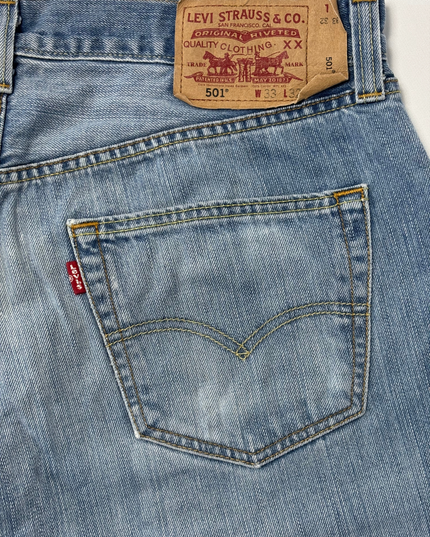 Levi’s 501 Light Wash Button-Fly Straight Fit Denim Jeans