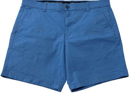 CHAPS Classic-Fit Stretch Flat-Front Blue Shorts