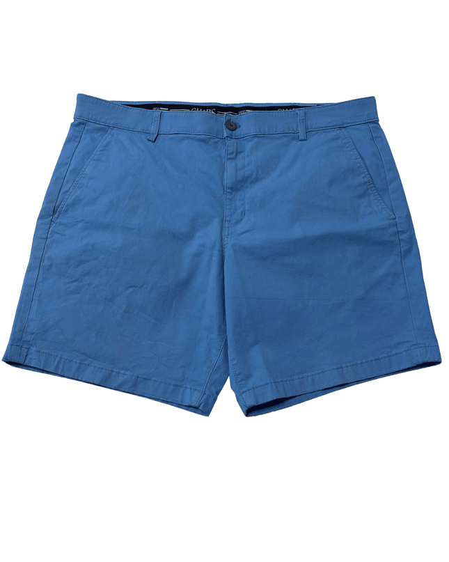 CHAPS Classic-Fit Stretch Flat-Front Blue Shorts