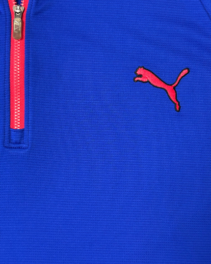 Puma Sportlifestyle Blue & Red Quarter-Zip Training Top