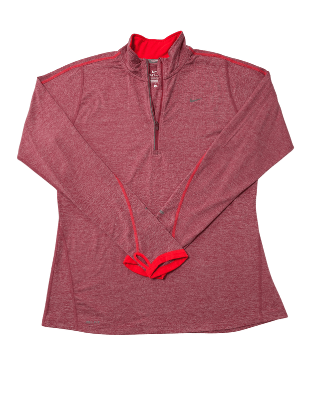 Nike Red Heather Dri-FIT Running 1/4 Zip Pullover