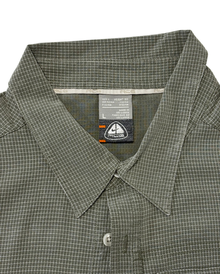 Nike ACG Outdoor Grid Check Utility Olive Green Shirt - XL