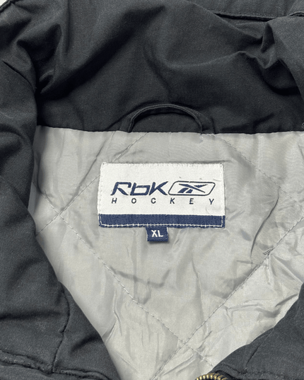 Reebok RBK Hockey Black Quilted Coach Jacket