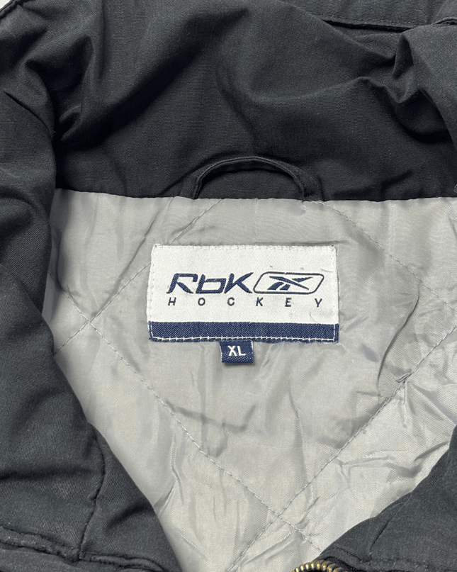 Reebok RBK Hockey Black Quilted Coach Jacket
