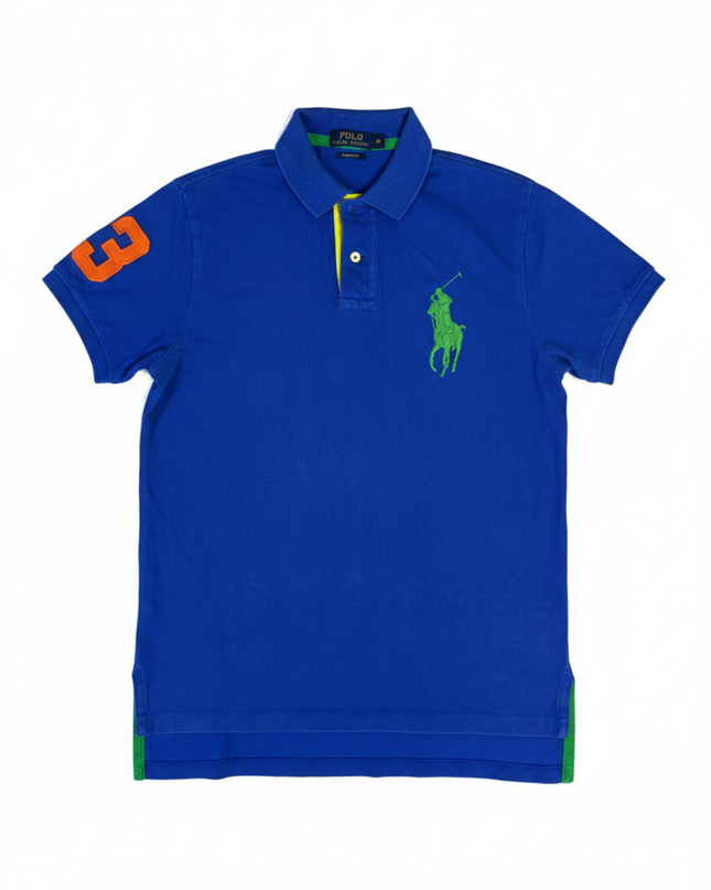 Polo Ralph Lauren Blue Big Pony Custom Fit Polo Shirt