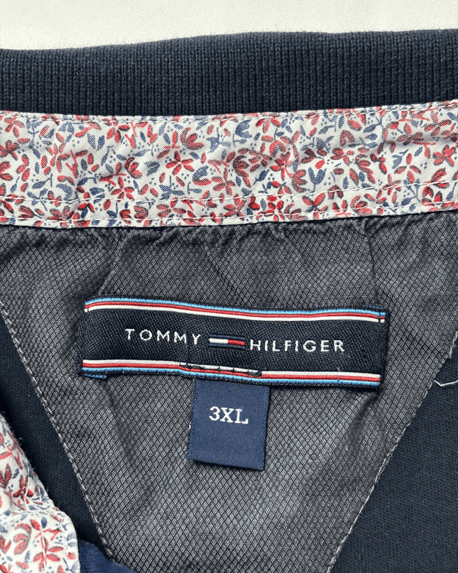 Tommy Hilfiger Micro Geometric Print with Contrast Floral Collar Polo Shirt