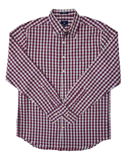 GANT Heather Oxford Burgundy Check Shirt