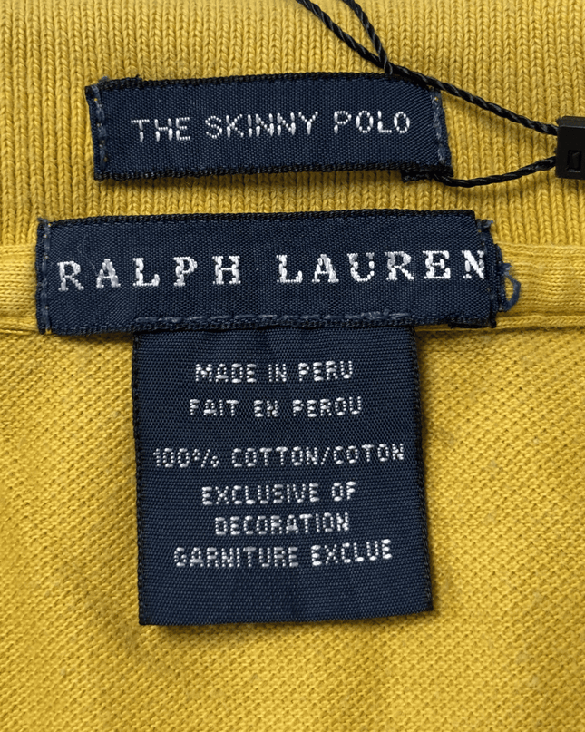 Ralph Lauren Skinny Fit Mustard Yellow Piqué Polo Shirt